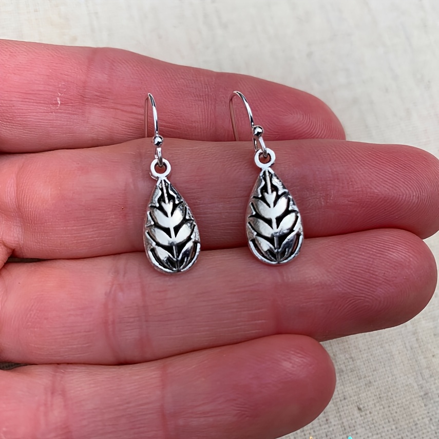Bohemian Teardrop Leaf Drop Earrings for Women